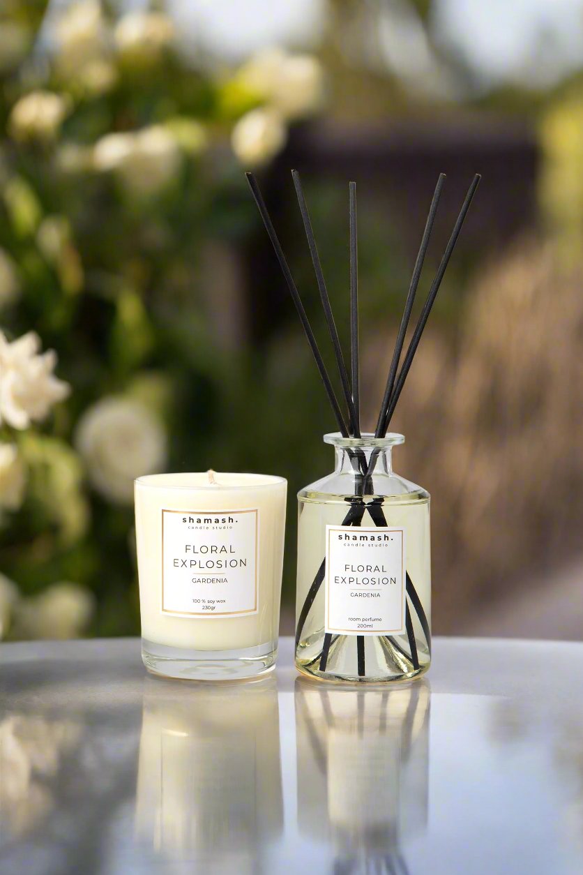 FLORAL EXPLOSION COLLECTION SERIES CANDLE (230gr) & ROOM PERFUME (200ml)