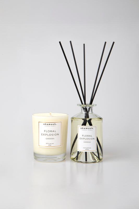 FLORAL EXPLOSION COLLECTION SERIES CANDLE (230gr) & ROOM PERFUME (200ml)