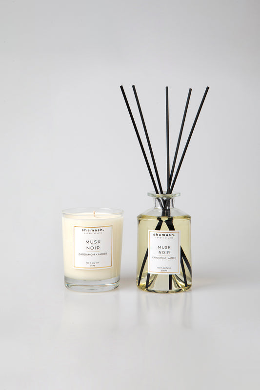 MUSK NOIR BOLD COLLECTION CANDLE (230gr) & REED DIFFUSER (200ml)