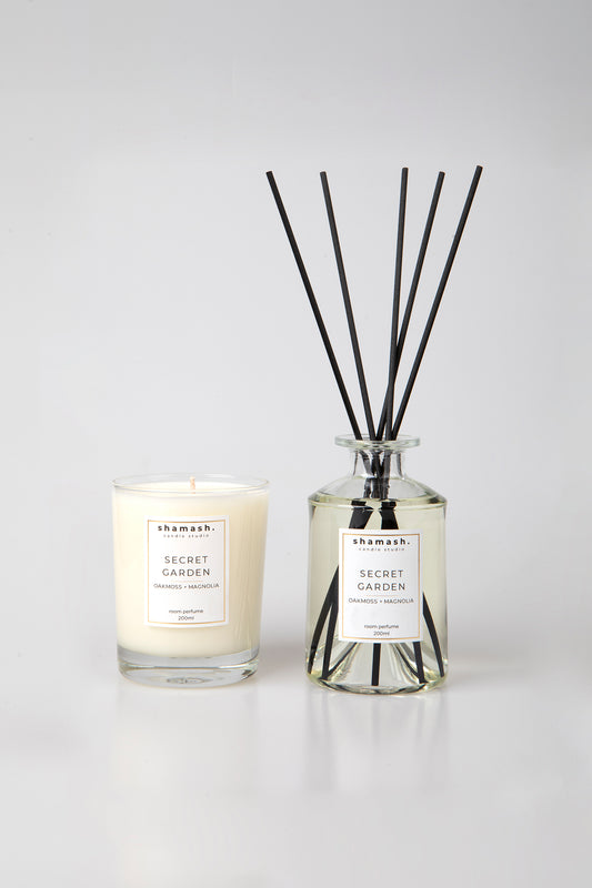 SECRET GARDEN BOLD COLLECTION CANDLE (230gr) & ROOM PERFUME (200ml)