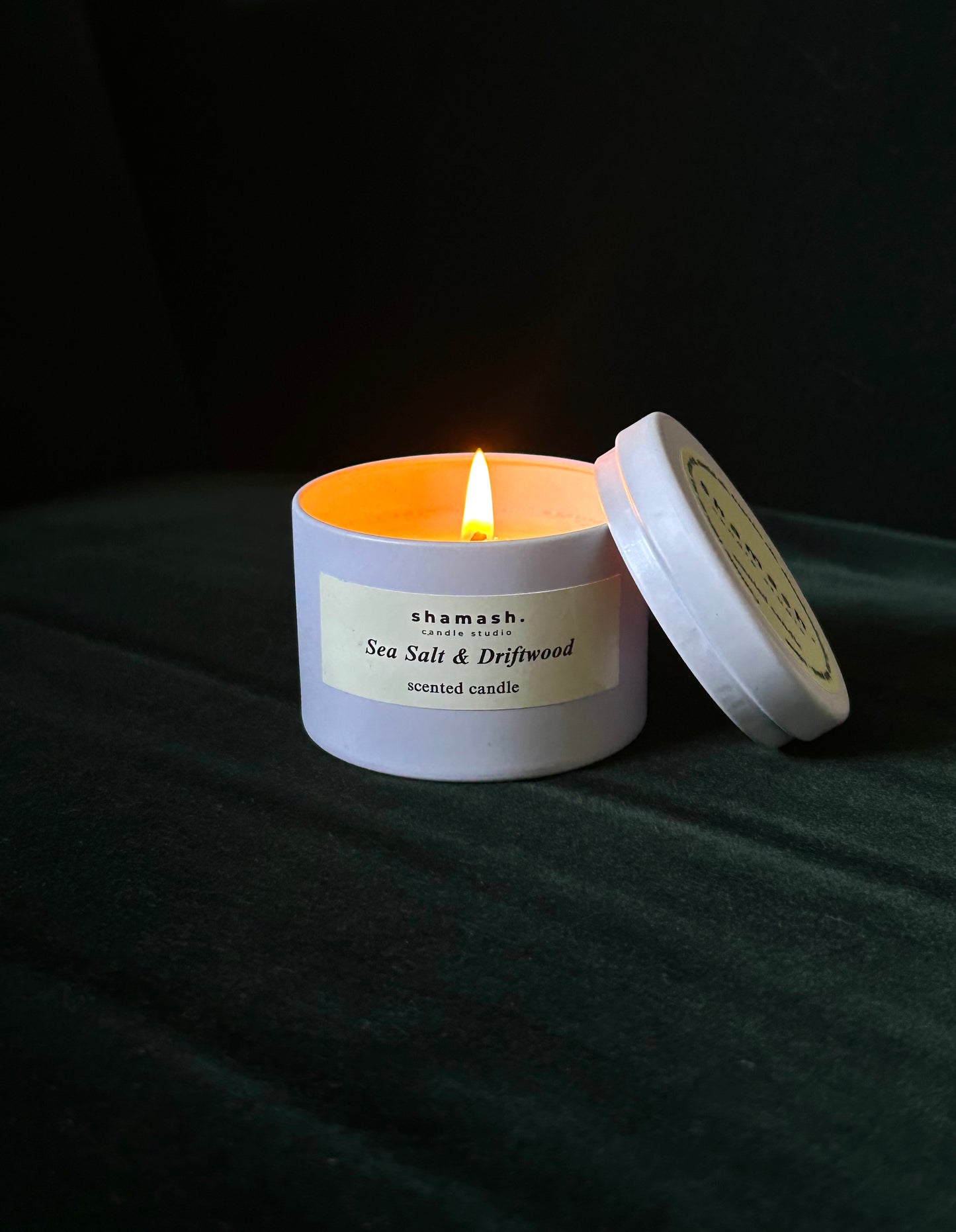 SEA SALT & DRIFTWOOD TRAVEL CANDLE - Aegean Reverie