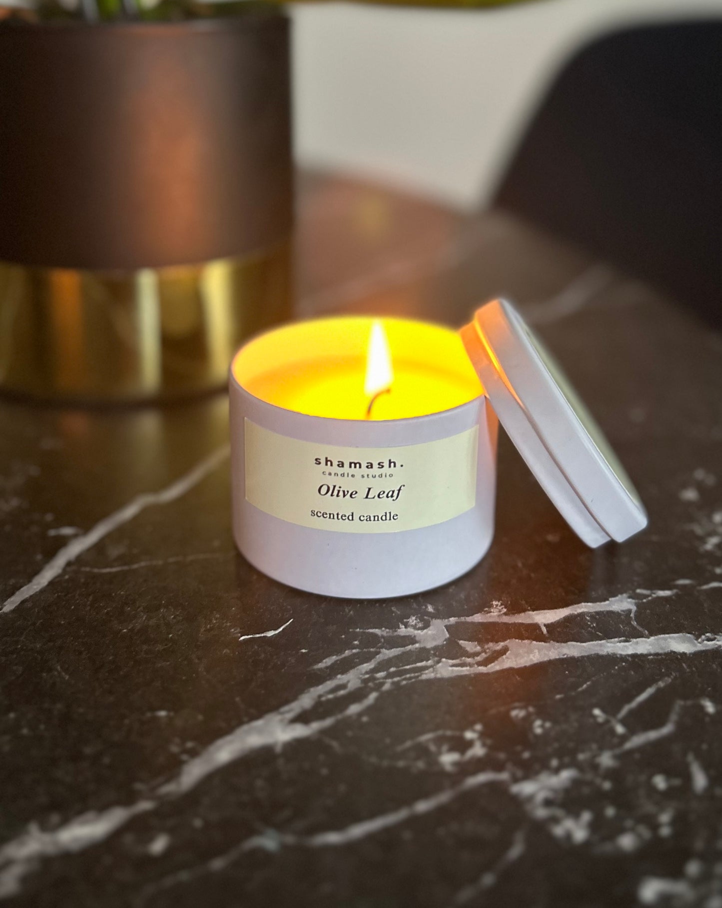 OLIVE LEAF TRAVEL CANDLE - Aegean Reverie