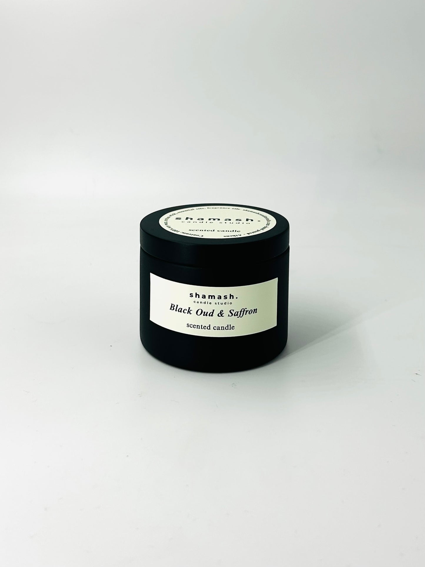 BLACK OUD & SAFFRON TRAVEL CANDLE - Noir