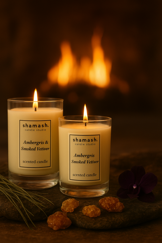 AMBERGIS & SMOKED VETIVER CANDLE - Noir