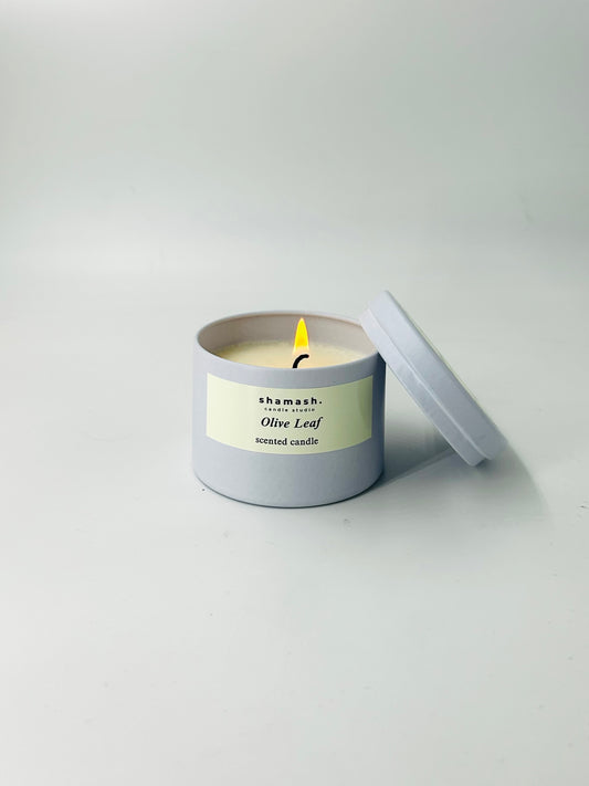 OLIVE LEAF TRAVEL CANDLE - Aegean Reverie