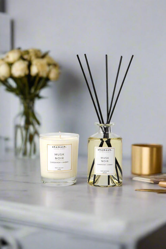 MUSK NOIR BOLD SERIES CANDLE (230gr) & REED DIFFUSER (200ml)