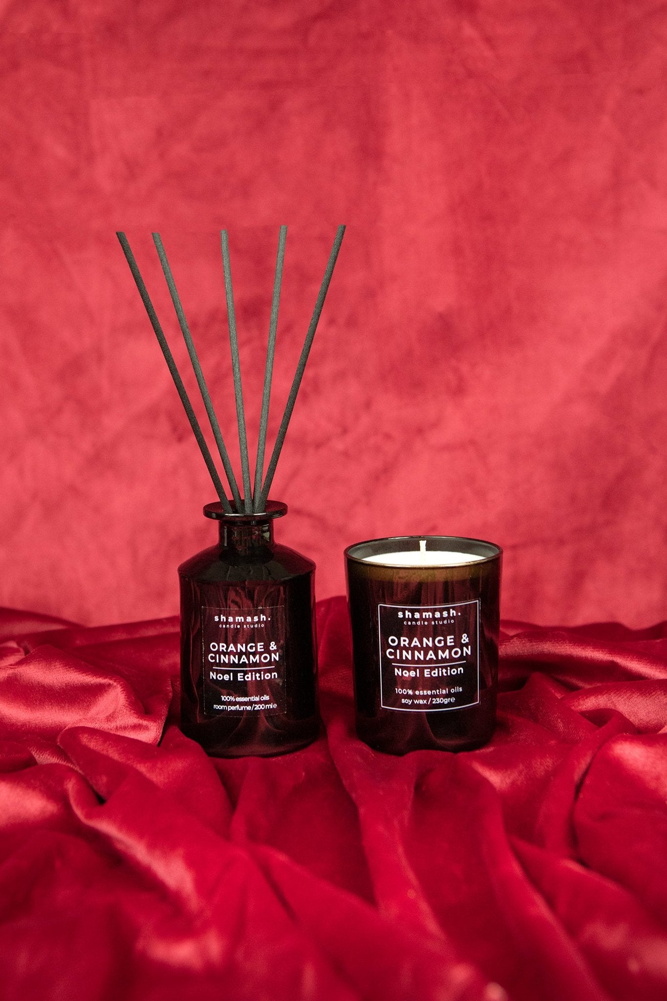 ORANGE & CINNAMON NOEL CANDLE (230gr) & ROOM PERFUME (200ml)